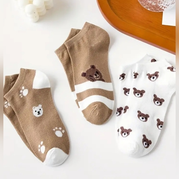 5 Pair Cute Bear Socks - Picture 2 of 5
